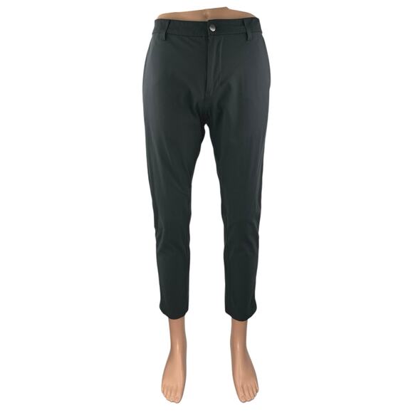 Lululemon Commission Men's Black Mid Rise Straight Skinny Slim Trousers Pants OS - Picture 1 of 4